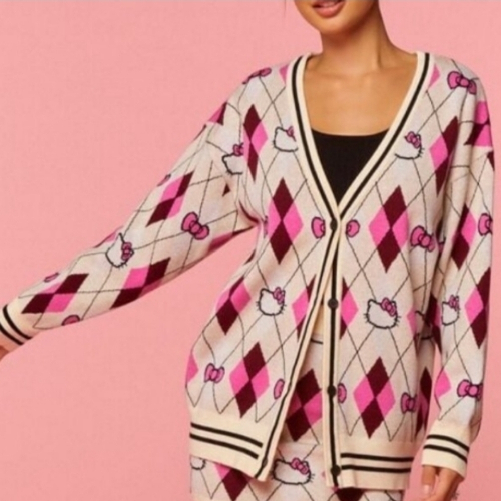 Hello Kitty & Friends x Forever 21 Argyle Cardigan Sweater